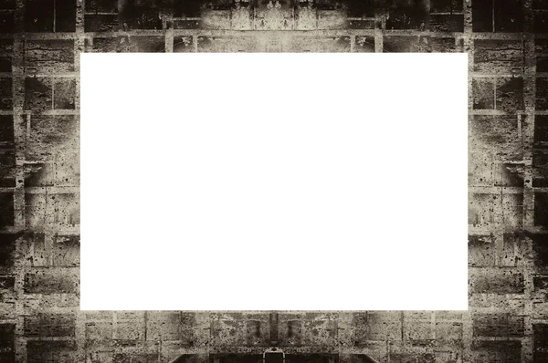 Old Grunge Textured Frame Empty Space Middle Image Text — Stock Photo, Image