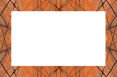 Yaşlı Grunge soyulmuş, soyulmuş, plastik duvarlı, soyulmuş antika çatallı desenli bir çerçeve. Retro Stucco çizilmiş desen. Resim ve Metin için Boş Alan. 