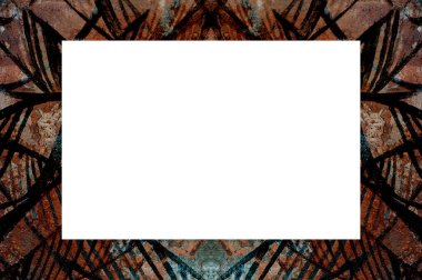 Yaşlı Grunge soyulmuş, soyulmuş, plastik duvarlı, soyulmuş antika çatallı desenli bir çerçeve. Retro Stucco çizilmiş desen. Resim için Boş Alan, Metin. Dikdörtgen yatay 3: 2 Görünüm Oranı Banner
