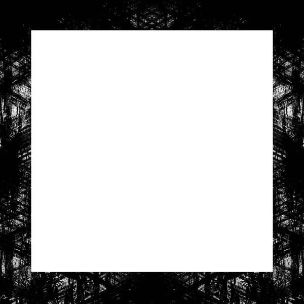 Grunge Frame Black White Texture Copy Space Middle Image Advertisement — Stock Photo, Image