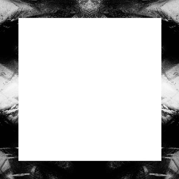 Grunge Frame Black White Texture Copy Space Middle Image Advertisement — Stock Photo, Image