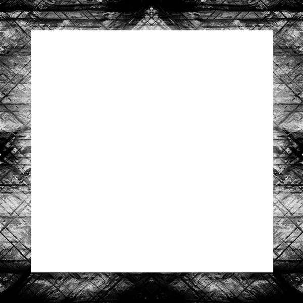 Cadre Grunge Texture Noire Blanche Espace Copie Milieu Pour Image — Photo