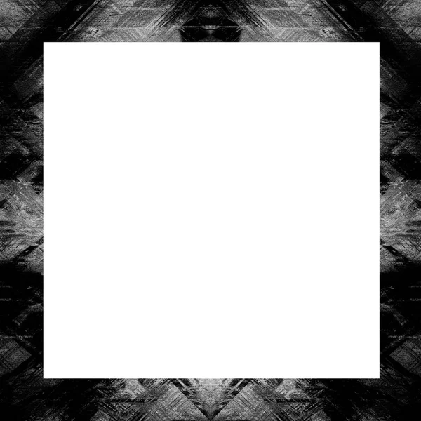 Cadre Grunge Texture Noire Blanche Espace Copie Milieu Pour Image — Photo