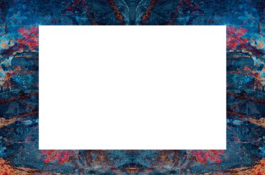 Yaşlı Grunge soyulmuş, soyulmuş, plastik duvarlı, soyulmuş antika çatallı desenli bir çerçeve. Retro Stucco çizilmiş desen. Resim için Boş Alan, Metin. Dikdörtgen yatay 3: 2 Görünüm Oranı Banner