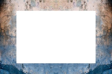 Yaşlı Grunge soyulmuş, soyulmuş, plastik duvarlı, soyulmuş antika çatallı desenli bir çerçeve. Retro Stucco çizilmiş desen. Resim için Boş Alan, Metin. Dikdörtgen yatay 3: 2 Görünüm Oranı Banner