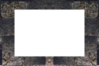 Yaşlı Grunge soyulmuş, soyulmuş, plastik duvarlı, soyulmuş antika çatallı desenli bir çerçeve. Retro Stucco çizilmiş desen. Resim için Boş Alan, Metin. Dikdörtgen yatay 3: 2 Görünüm Oranı Banner