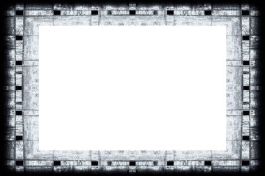 Yaşlı Grunge soyulmuş, soyulmuş, plastik duvarlı, soyulmuş antika çatallı desenli bir çerçeve. Retro Stucco çizilmiş desen. Resim ve Metin için Boş Alan. 