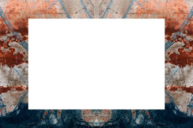 Yaşlı Grunge soyulmuş, soyulmuş, plastik duvarlı, soyulmuş antika çatallı desenli bir çerçeve. Retro Stucco çizilmiş desen. Resim için Boş Alan, Metin. Dikdörtgen yatay 3: 2 Görünüm Oranı Banner