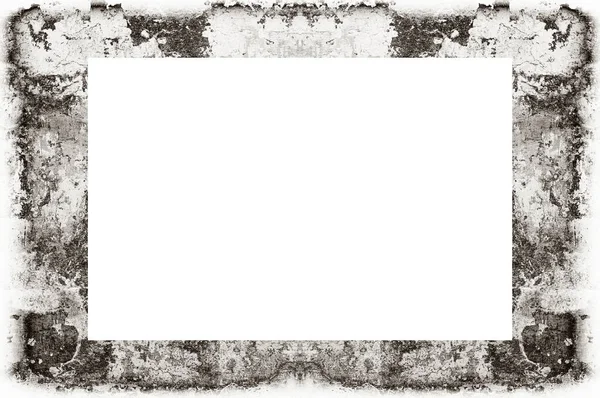 Old Grunge Weathered Peeled Painted Plaster Wall Frame Abstract Antique — Stockfoto