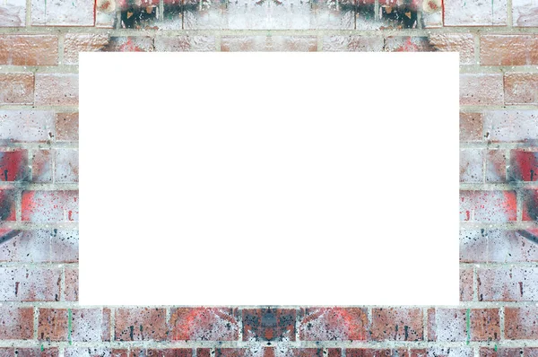 レトロなパターンの古い色のグランジヴィンテージのテクスチャ 画像のための空のスペースを持つフレーム テキスト — ストック写真