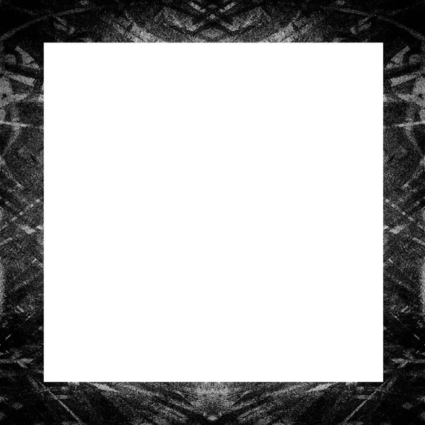 Grunge Frame Black White Texture Copy Space Middle Image Advertisement — Stock Photo, Image