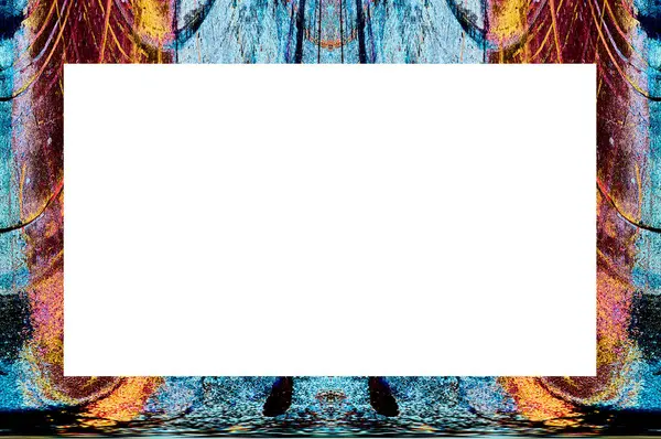 Старая Цветовая Гранж Винтажная Текстура Ретро Узором Рамка Пустым Пространством — стоковое фото