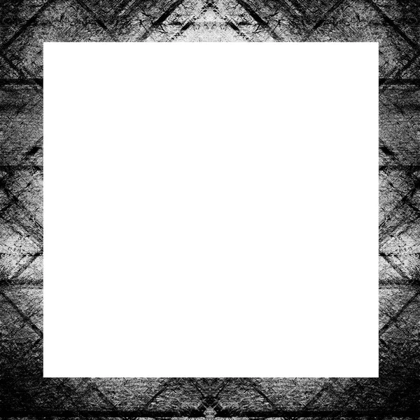 Cadre Grunge Texture Noire Blanche Espace Copie Milieu Pour Image — Photo