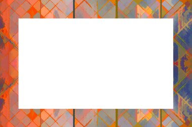 Yaşlı Grunge soyulmuş, soyulmuş, plastik duvarlı, soyulmuş antika çatallı desenli bir çerçeve. Retro Stucco çizilmiş desen. Resim ve Metin için Boş Alan. 