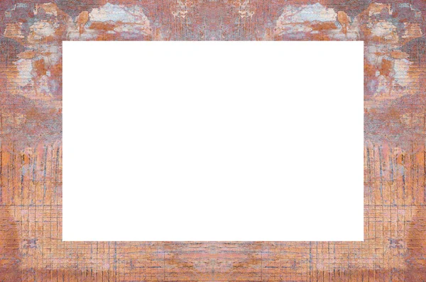 Old Grunge Weathered Peeled Painted Plaster Wall Frame With Abstract Antique Cracked Texture. Retro Stucco Scratched Pattern. Empty Space For Image, Text. Rectangle horizontal 3:2 Aspect Ratio Banner