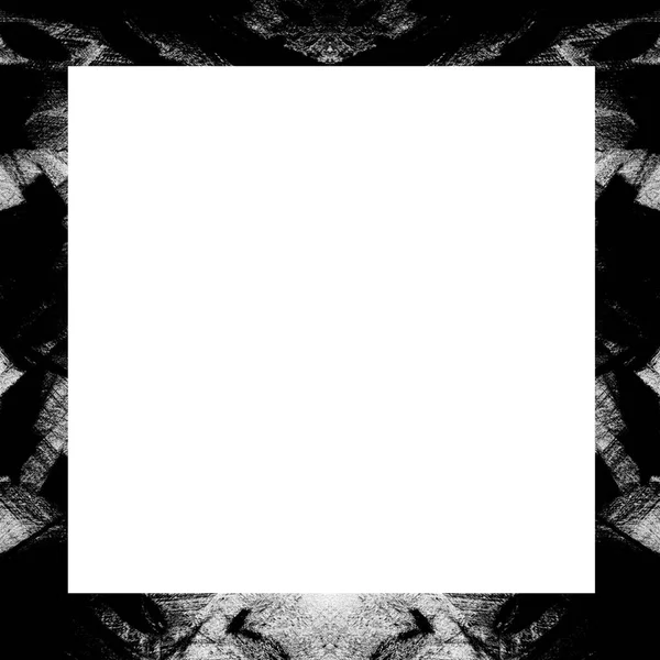 Grunge Frame Black White Texture Copy Space Middle Image Advertisement — Stock Photo, Image