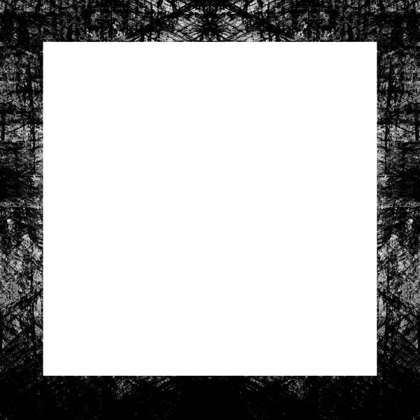 Cadre Grunge Texture Noire Blanche Espace Copie Milieu Pour Image — Photo