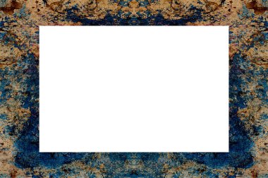 Yaşlı Grunge soyulmuş, soyulmuş, plastik duvarlı, soyulmuş antika çatallı desenli bir çerçeve. Retro Stucco çizilmiş desen. Resim için Boş Alan, Metin. Dikdörtgen yatay 3: 2 Görünüm Oranı Banner