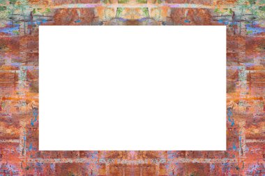 Yaşlı Grunge soyulmuş, soyulmuş, plastik duvarlı, soyulmuş antika çatallı desenli bir çerçeve. Retro Stucco çizilmiş desen. Resim için Boş Alan, Metin. Dikdörtgen yatay 3: 2 Görünüm Oranı Banner