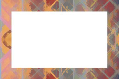 Yaşlı Grunge soyulmuş, soyulmuş, plastik duvarlı, soyulmuş antika çatallı desenli bir çerçeve. Retro Stucco çizilmiş desen. Resim ve Metin için Boş Alan. 