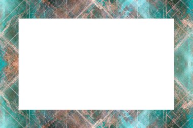 Yaşlı Grunge soyulmuş, soyulmuş, plastik duvarlı, soyulmuş antika çatallı desenli bir çerçeve. Retro Stucco çizilmiş desen. Resim ve Metin için Boş Alan. 