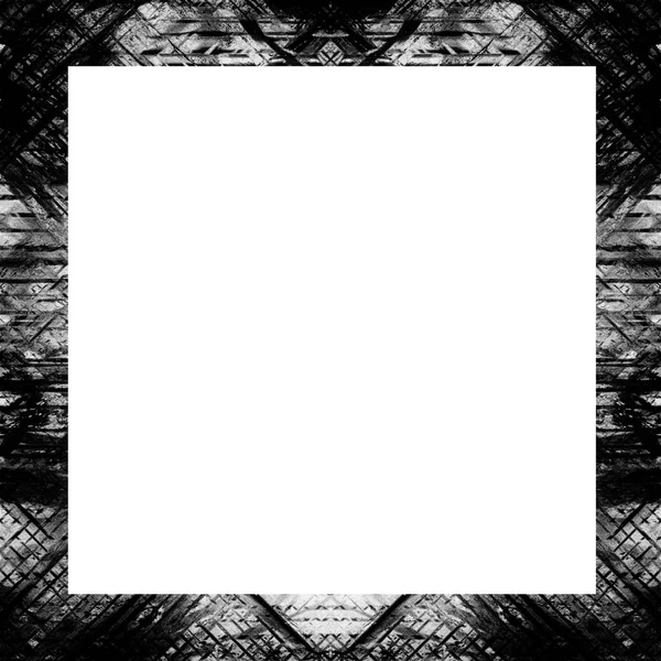 Grunge Keret Fekete Fehér Textúra Másolás Tér Közepén Kép Vagy — Stock Fotó