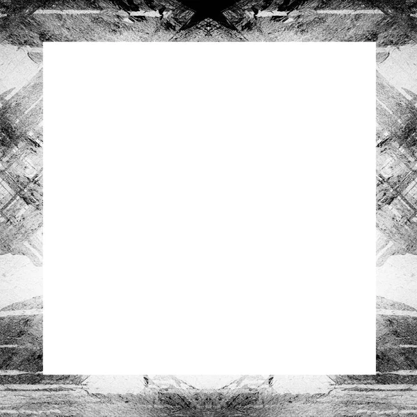 Cadre Grunge Texture Noire Blanche Espace Copie Milieu Pour Image — Photo