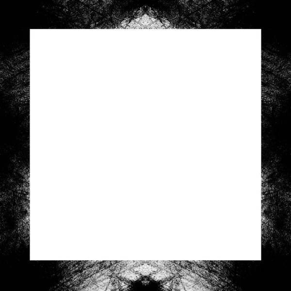 Cadre Grunge Texture Noire Blanche Espace Copie Milieu Pour Image — Photo