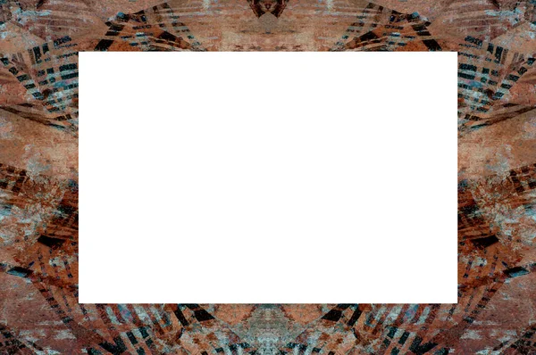Yaşlı Grunge soyulmuş, soyulmuş, plastik duvarlı, soyulmuş antika çatallı desenli bir çerçeve. Retro Stucco çizilmiş desen. Resim için Boş Alan, Metin. Dikdörtgen yatay 3: 2 Görünüm Oranı Banner