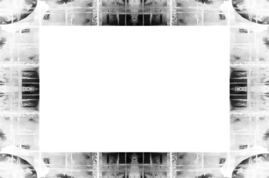 Yaşlı Grunge soyulmuş, soyulmuş, plastik duvarlı, soyulmuş antika çatallı desenli bir çerçeve. Retro Stucco çizilmiş desen. Resim ve Metin için Boş Alan. 