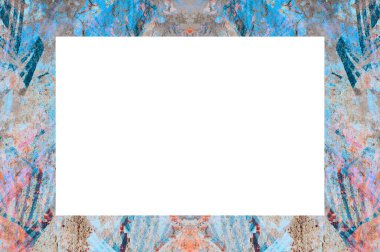 Yaşlı Grunge soyulmuş, soyulmuş, plastik duvarlı, soyulmuş antika çatallı desenli bir çerçeve. Retro Stucco çizilmiş desen. Resim için Boş Alan, Metin. Dikdörtgen yatay 3: 2 Görünüm Oranı Banner