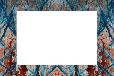 Yaşlı Grunge soyulmuş, soyulmuş, plastik duvarlı, soyulmuş antika çatallı desenli bir çerçeve. Retro Stucco çizilmiş desen. Resim için Boş Alan, Metin. Dikdörtgen yatay 3: 2 Görünüm Oranı Banner