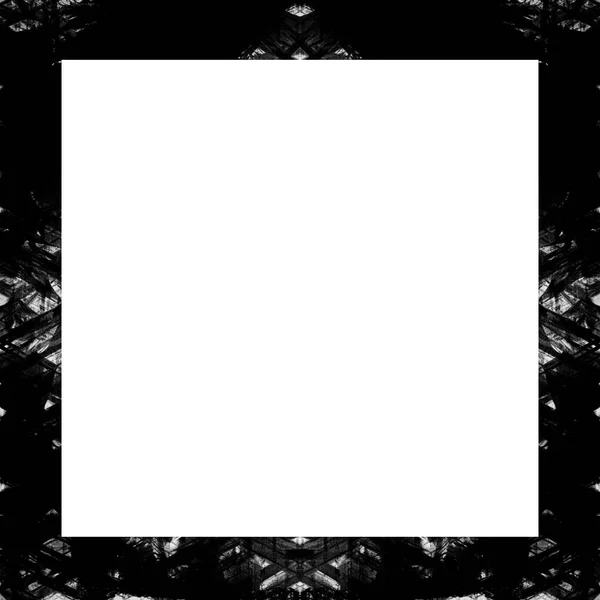 Grunge Frame Black White Texture Copy Space Middle Image Advertisement — Stock Photo, Image