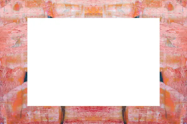 Old Grunge Weathered Peeled Painted Plaster Wall Frame Abstract Antique — Stockfoto