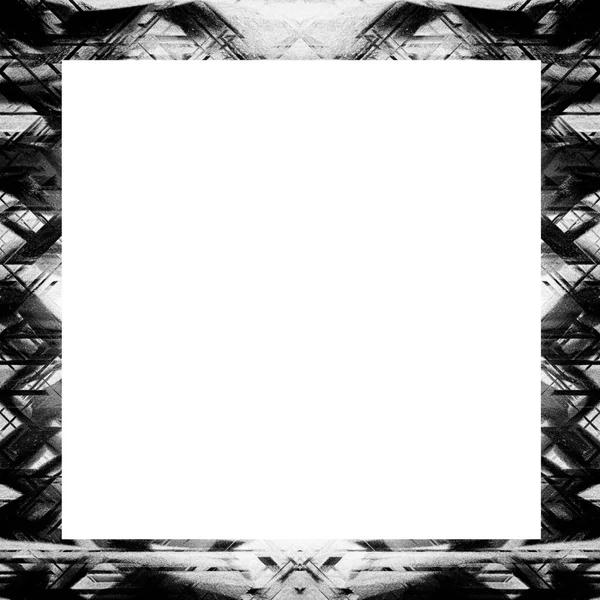 Grunge Frame Black White Texture Copy Space Middle Image Advertisement — Stock Photo, Image