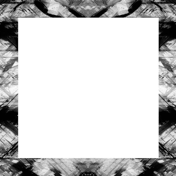 Grunge Frame Black White Texture Copy Space Middle Image Advertisement — Stock Photo, Image