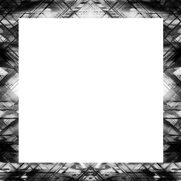 Grunge Frame Black White Texture Copy Space Middle Image Advertisement — Stock Photo, Image