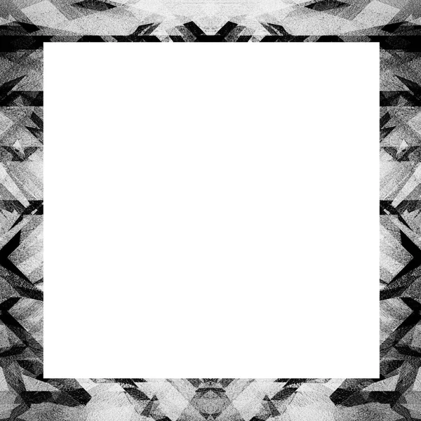 Grunge Frame Black White Texture Copy Space Middle Image Advertisement — Stock Photo, Image