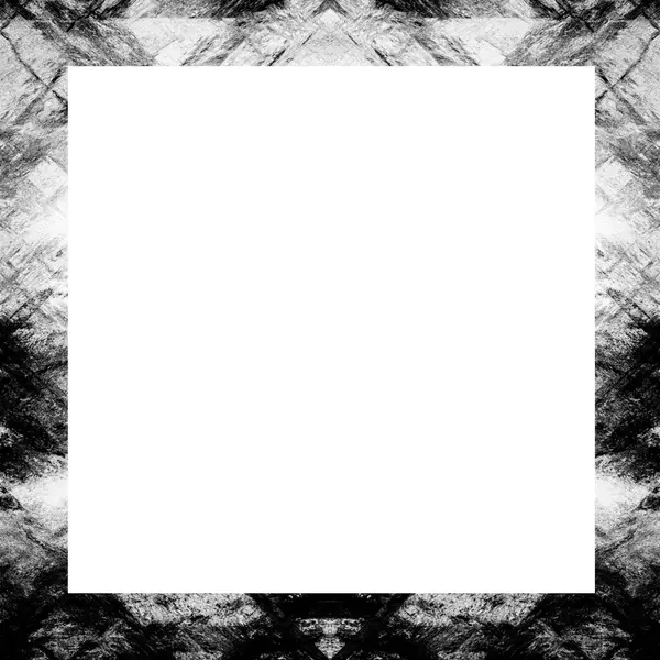 Cadre Grunge Texture Noire Blanche Espace Copie Milieu Pour Image — Photo