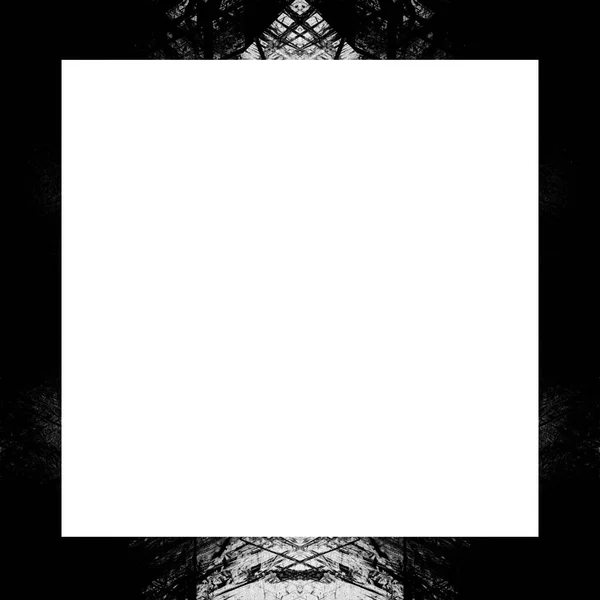 Cadre Grunge Texture Noire Blanche Espace Copie Milieu Pour Image — Photo