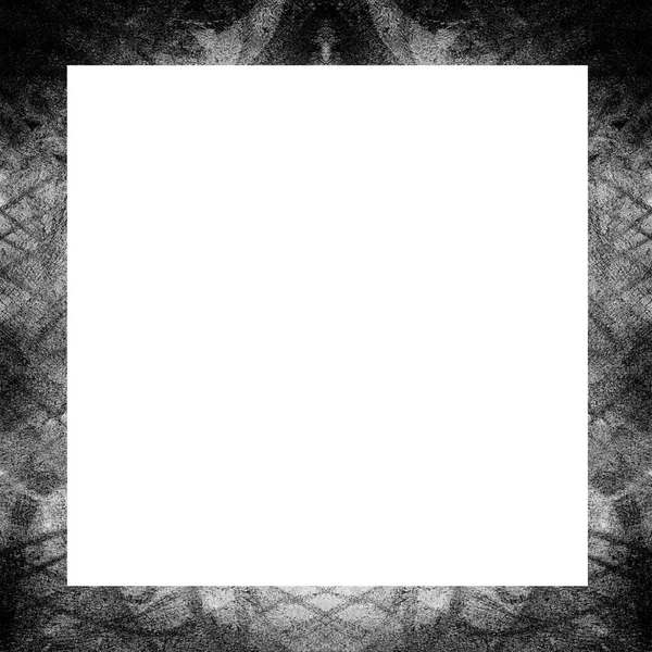 Cadre Grunge Texture Noire Blanche Espace Copie Milieu Pour Image — Photo