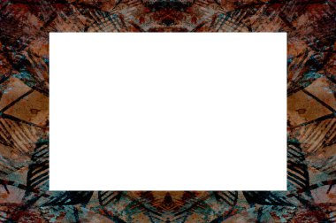 Yaşlı Grunge soyulmuş, soyulmuş, plastik duvarlı, soyulmuş antika çatallı desenli bir çerçeve. Retro Stucco çizilmiş desen. Resim için Boş Alan, Metin. Dikdörtgen yatay 3: 2 Görünüm Oranı Banner