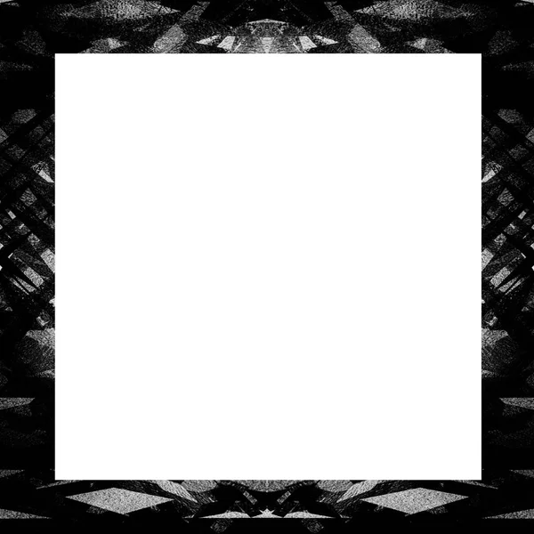 Grunge Frame Black White Texture Copy Space Middle Image Advertisement — Stock Photo, Image