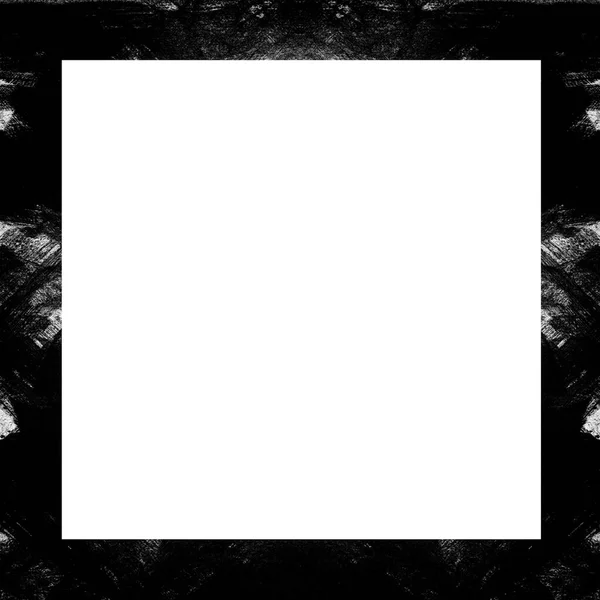 Cadre Grunge Texture Noire Blanche Espace Copie Milieu Pour Image — Photo