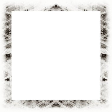 Geçmişe dönük eski grunge klasik deseni, resim için boş alanı olan kare çerçeve, metin.