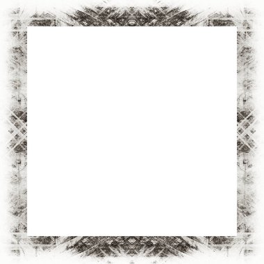 Geçmişe dönük eski grunge klasik deseni, resim için boş alanı olan kare çerçeve, metin.
