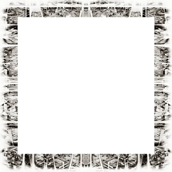 Old Color Grunge Vintage Texture Retro Pattern Square Frame Empty — Stock Photo, Image