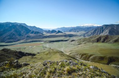 Dağ manzaraları Chui sistemi, altay. Vadi Chuya. Petroglyphic karmaşık Kalbak-Tash