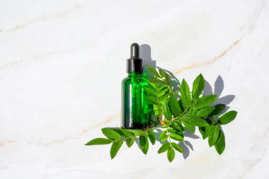 Cilt bakımı için bitkisel özlerle serum. Düzlük Minimalizmi