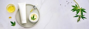 Kozmetik CBD yağı. Esrar yağlı kozmetik ürünleri, tentür düzlüğü